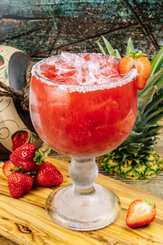 Jumbo Strawberry Margarita on the Rocks