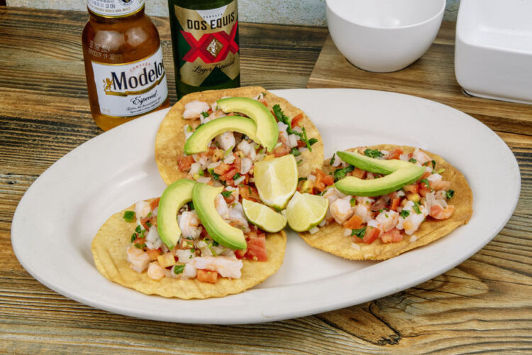 Tostada de Ceviche de Camaron